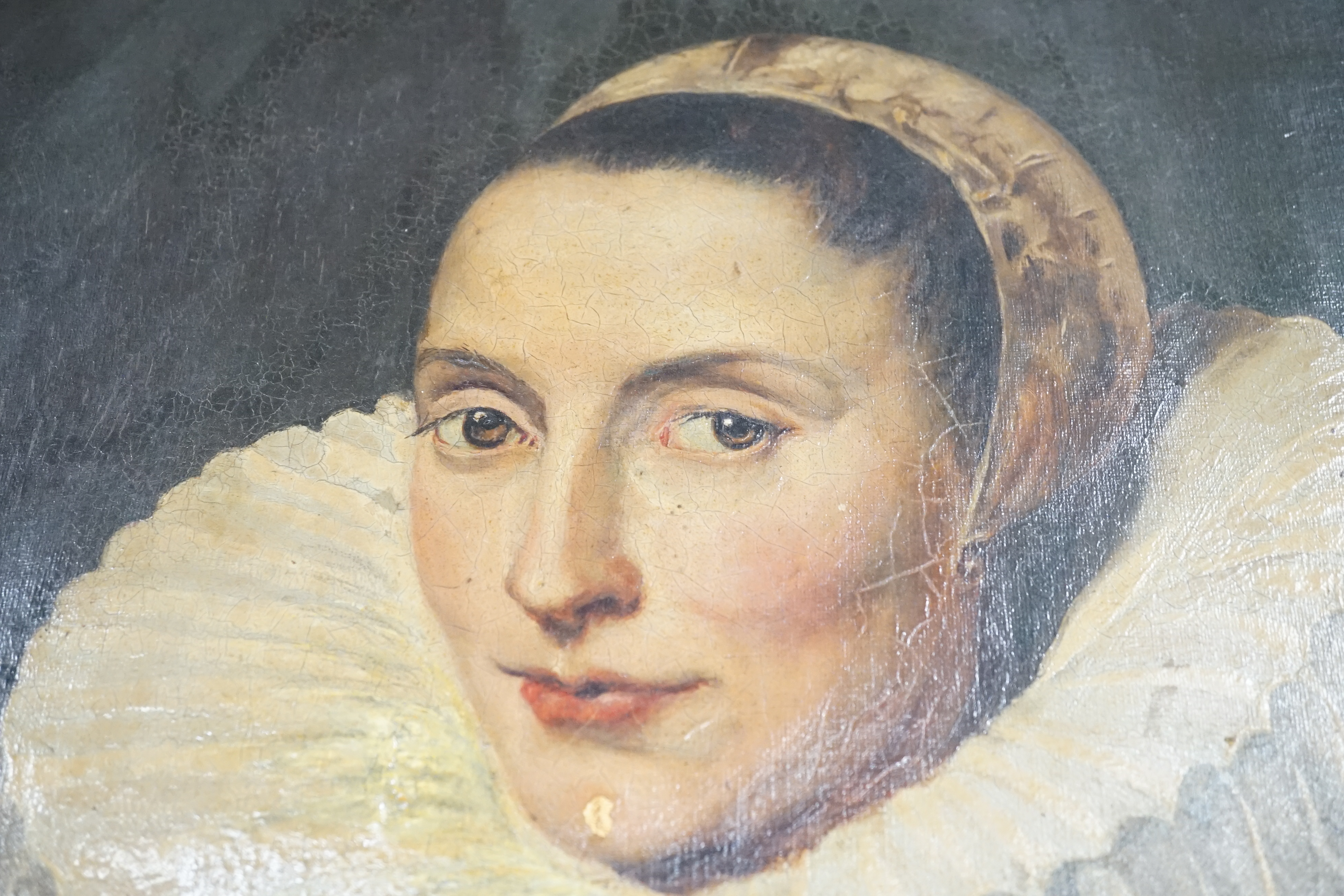 After Rubens, oil on canvas, Portrait of a lady, inscribed verso, 98 x 70cm